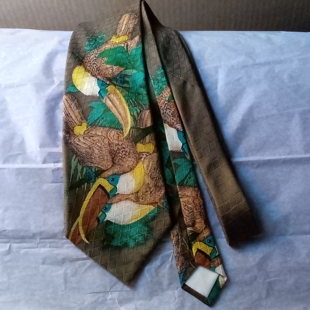 Pure Silk Italian Gallis Mens Tie WToucan Design